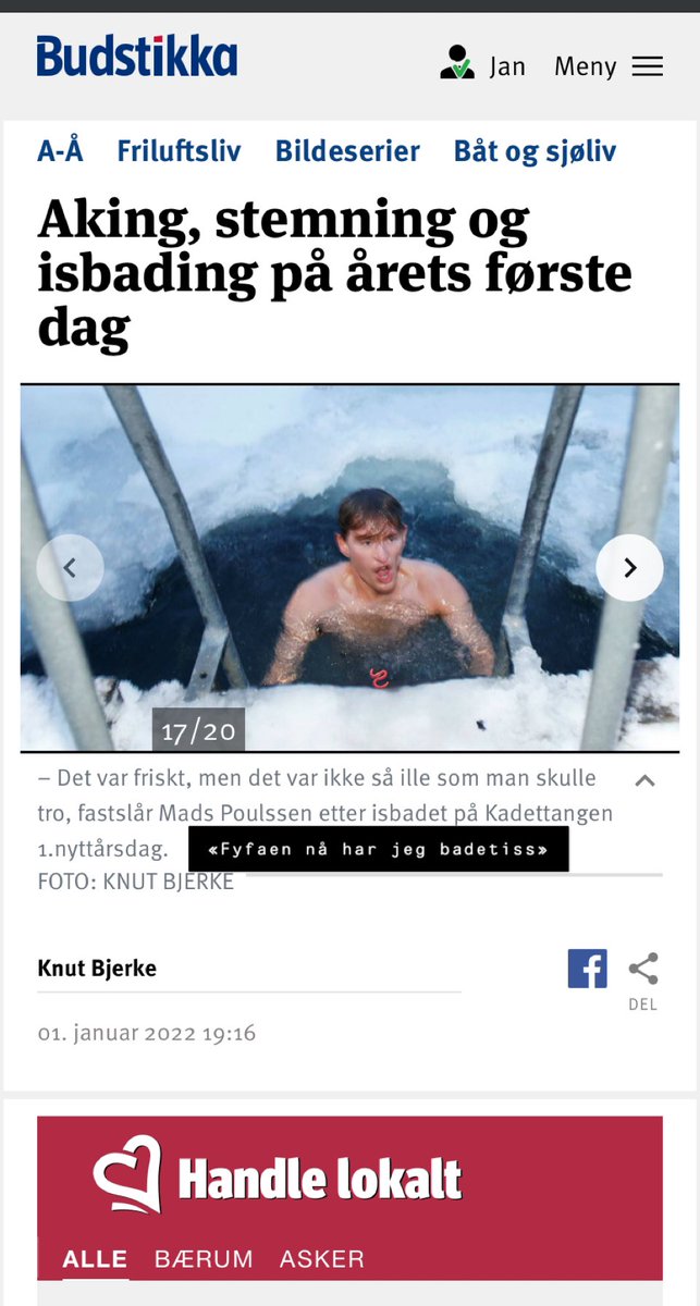 kasperaugust's tweet photo. Les om @mads_poulsson sitt nyttårsbad i Budstikka! https://t.co/P91m9Z8eS7 https://t.co/1wAnM1ylcV