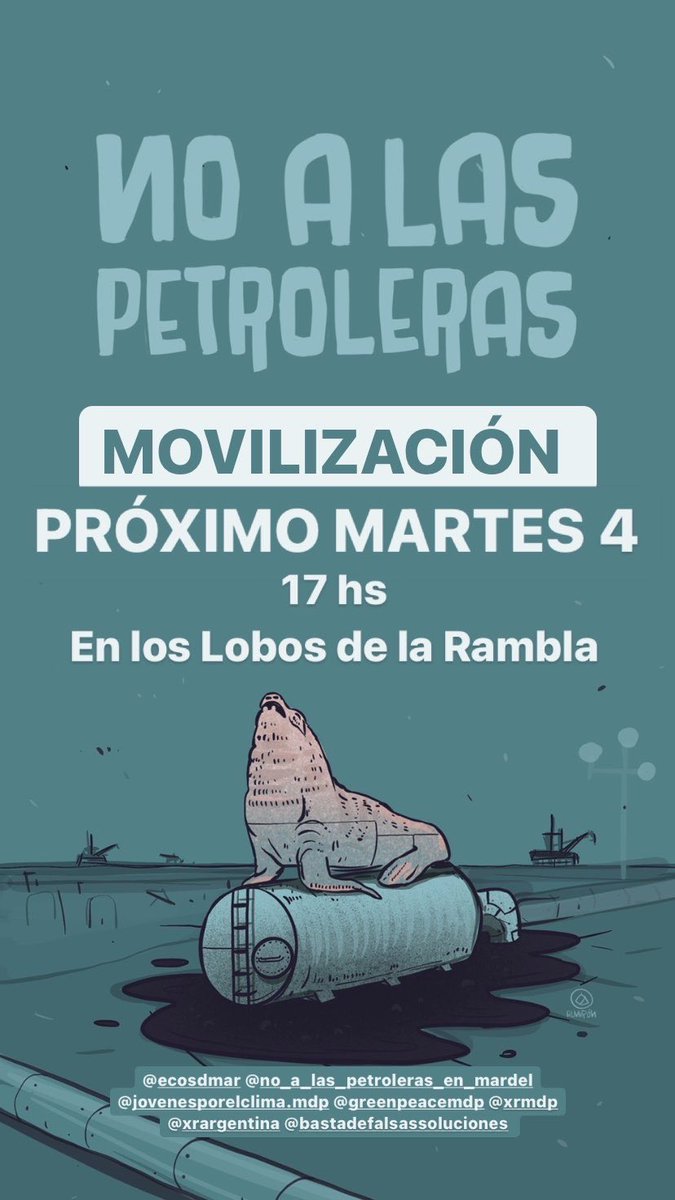 Próximo Martes 4 a las 17 hs 
Rambla de los Lobos, Mar del Plata. 
#atlanticazo