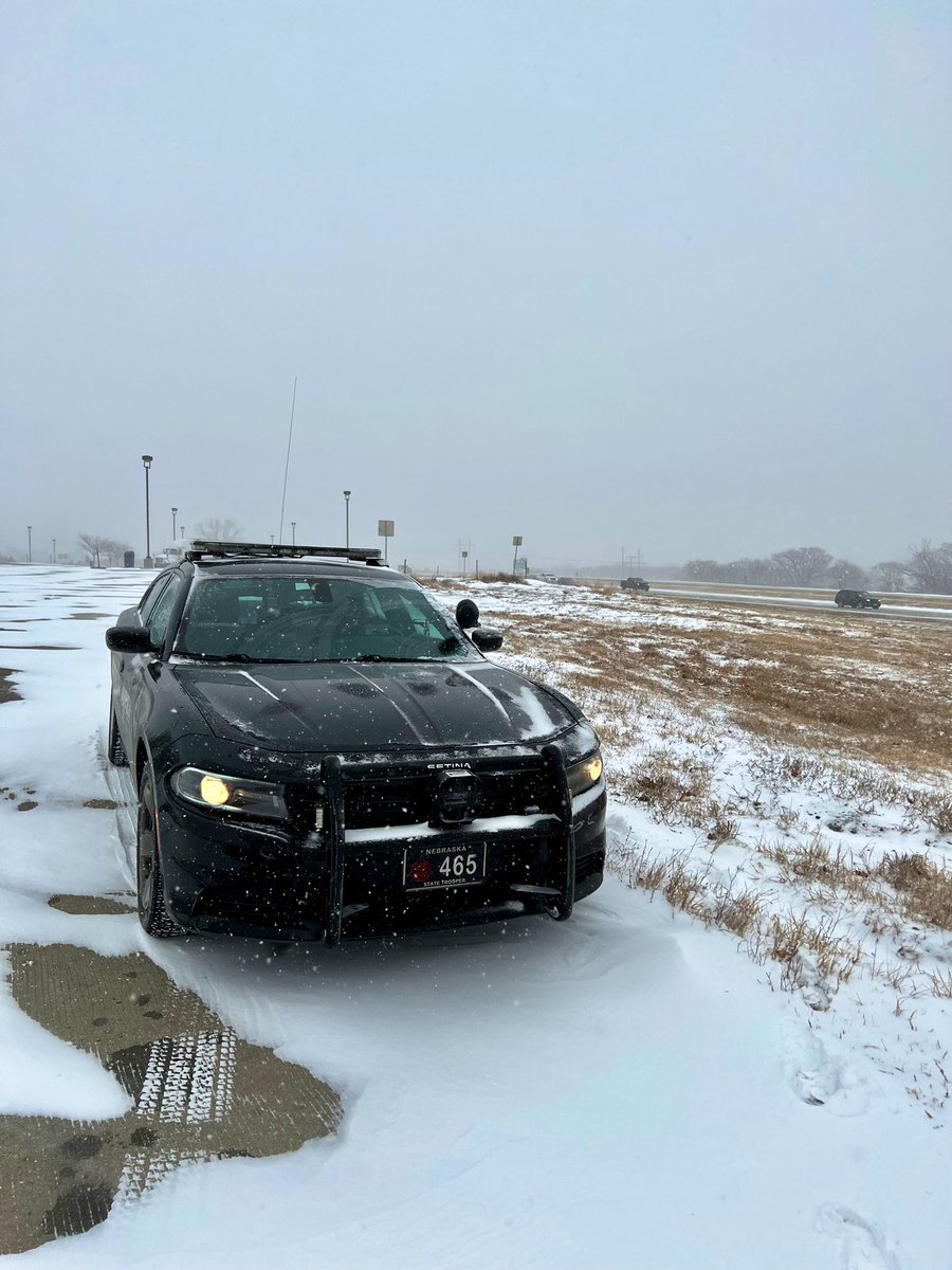 NEStatePatrol's tweet photo. Snow is still falling across much of east/southeast Nebraska. Blowing snow is decreasing visibility in some areas.

Troopers are on the road if you need help. If you become stranded today, stay in your car and call for help. https://t.co/u11sq0CSaG