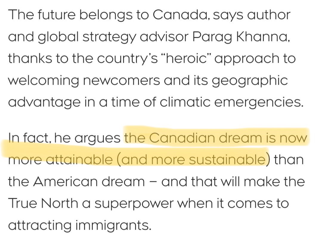 I assume the Canadian dream here is working 3 gig jobs while supporting a 2 mil mortgage and leasing our basement shed and attic. 😂