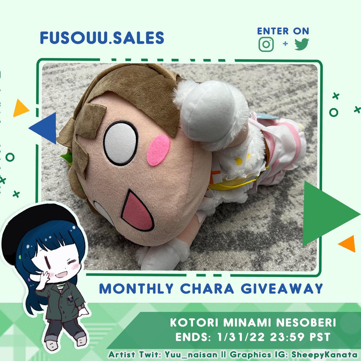fusouusales's tweet photo. 🌟 Monthly Giveaway 🌟
🐦 Kotori Minami Snow Halation Jumbo Nesoberi 🐦 
How to enter:
⭐Follow @fusouusales &amp; @fusouu
⭐RT this post (No QRT)
⭐International
⭐Additional entries on Instagram!
#lovelive https://t.co/VvPzHNzu2V