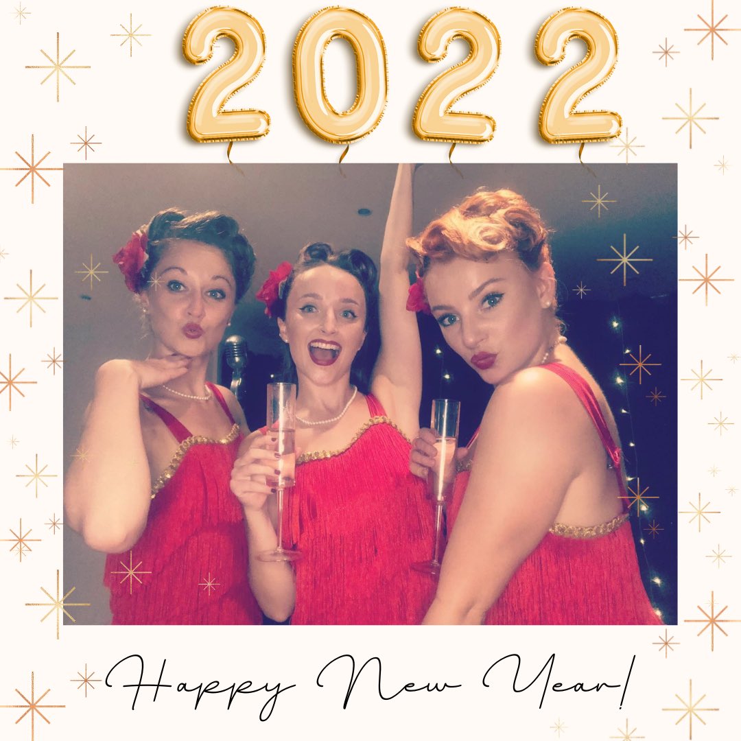Cheers 🥂✨
Happy New Year to all of our friends &amp; clients. Here’s to lots of singing &amp; dancing throughout 2022 🤞🤞🤞
.
.
#happynewyear #cheers #2022 #newyear #letsgo2022 #bestwishes #singers #dancers #entertainers #vintageentertainment #vintagestyle #vintagegirls #vintagetrio