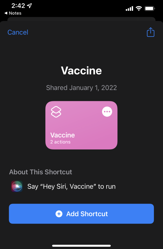 ngoel's tweet photo. 2022 Pro Tip: Double-tap the back of your iPhone to open your vax card

1. Put your vαx card &amp; ID into photo album "Vaccine"
2. Add Apple Shortcut: https://t.co/p8voEP10AN
3. Settings➡️Accessibility➡️Touch➡️Back Tap➡️Double Tap➡️Vaccine

Open w/ double tap or "Hey Siri, Vaccine" https://t.co/hCjZJiE6mW