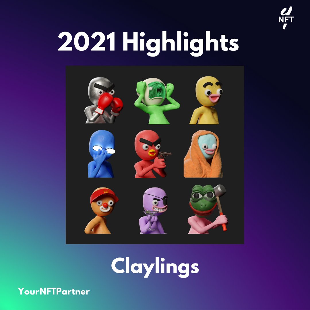 YourNFTPartner's tweet photo. NFT 2021 Recap: The Claylings project has 4,040 characters and aims to bring clay animation to the blockchain. One of their goals is to establish a Claymation short film that can feature one of the previously minted characters. #NFTProject #NFTCollector #NFTCommunity https://t.co/2kVVvLb97l