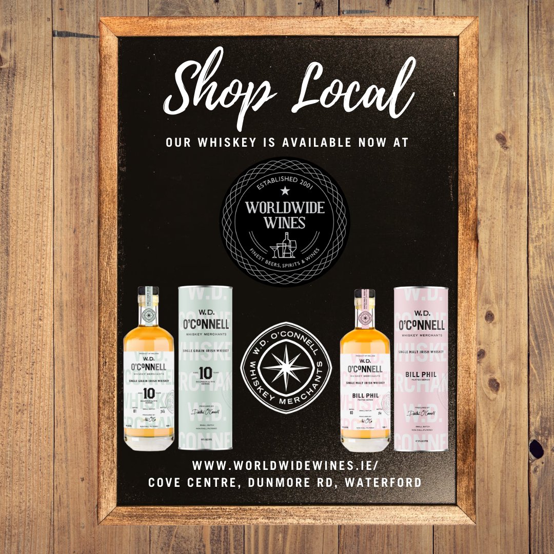 W.D. O’Connell Whiskey Merchants (@oconnellwhiskey) on Twitter photo Shop and support local, get your bottles of W.D. O’Connell Bill Phil Single Malt or 10 Year Single Grain at <a href="/Declans_Offie/">Worldwide Wines</a> Shop and support local, get your bottles of W.D. O’Connell Bill Phil Single Malt or 10 Year Single Grain at <a href="/Declans_Offie/">Worldwide Wines</a>
