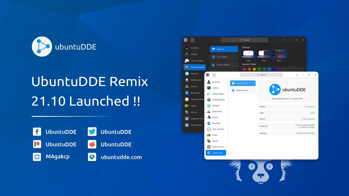 UbuntuDDE's tweet photo. Long wait right? Your wait is over now.
Here's your new year gift, the latest release UbuntuDDE Remix 21.10 Impish Indri. Thanks to the team and the community for making this possible.
Release Note: https://t.co/AiaaUG5p42
~ UbuntuDDE Remix Team
#UbuntuDDE @ubuntu #Ubuntu #Linux https://t.co/ifDywFfY40