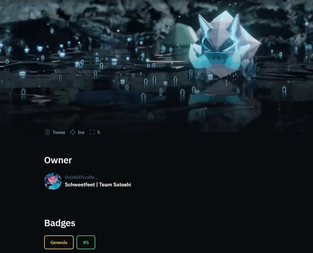 TeamSatoshiP2E's tweet photo. Our guild has been so caught up in playing @LegendsOfVenari, we haven't been updating ya'll on the Venari we catch 🥺
We're gonna be sharing more so lets start with this big boy T3 Ice Algala #5 caught by @Schweetfeet ❄️❄️💪

 #Play2Earn #Play2Enjoy #GameFi #BlockchainGaming https://t.co/gKCGiaNZTc