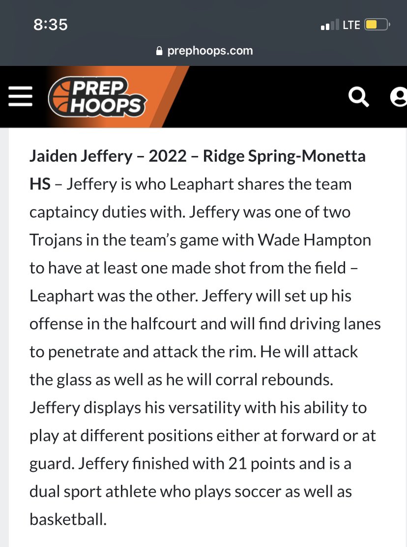 Thanks for the write up from the Blackville-Hilda Invitational Tournament <a href="/PrepHoopsSC/">Prep Hoops South Carolina</a> . Averaged 18 ppg thru 4 games.