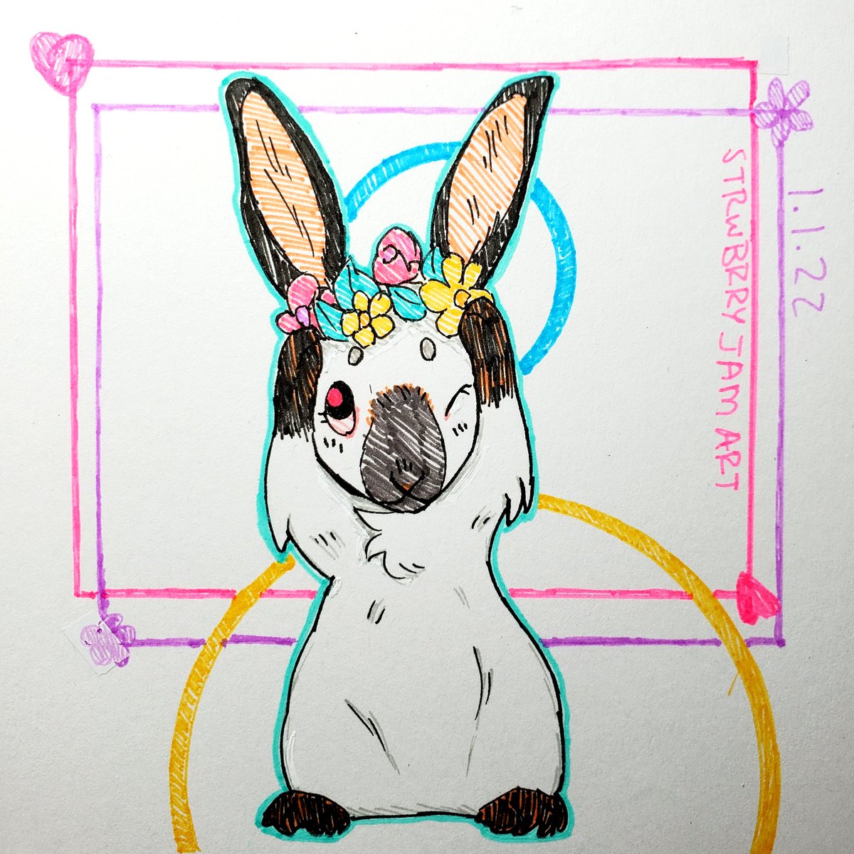 StrwbrryJamArt's tweet photo. #furry #feral #traditionalart 
Flower crown bunny uwu https://t.co/bnU5zxPFWI