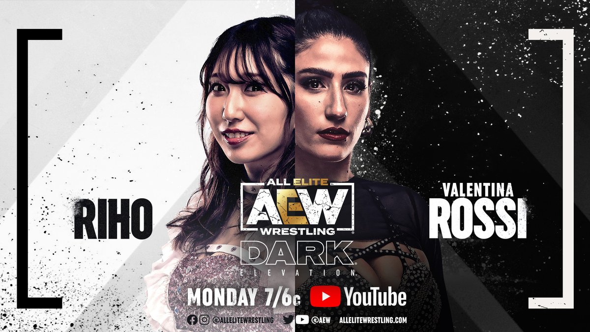 AEW's tweet photo. A NEW EPISODE of #AEWDarkElevation drops
TONIGHT at 7/6c featuring:
・@ScorpioSky v @thereal_RayJaz
・@riho_gtmv v @MafiosaRossi
・#DarkOrder's @SilverNumber1/@YTAlexReynolds v @thebigorlando/#ShayneStetson
・@themeganbayne v @Miss_LeilaGrey
▶️ https://t.co/lBSV4rTE11 https://t.co/5CO7WaZMu3