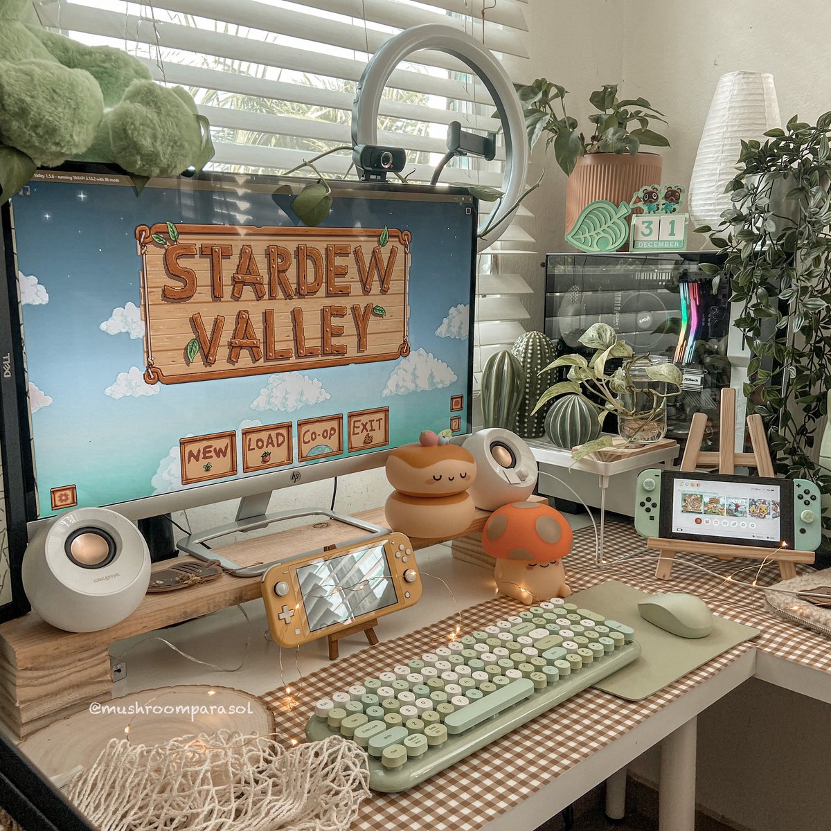 mushroomparasol's tweet photo. Played some Stardew and worked on my new farm for a while 🥰

#desksetup #gamingcommunity #GamingSetup #StardewValley https://t.co/n4OUWNxT8A