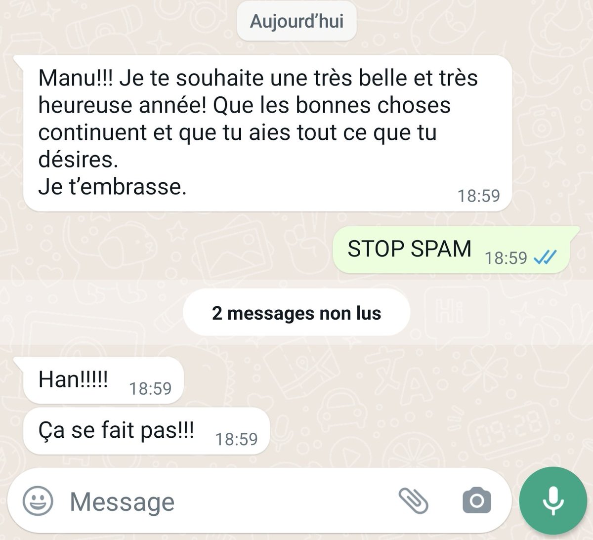 Ma première vanne de l'année. Désolé Isabelle, c'est tombé sur toi.