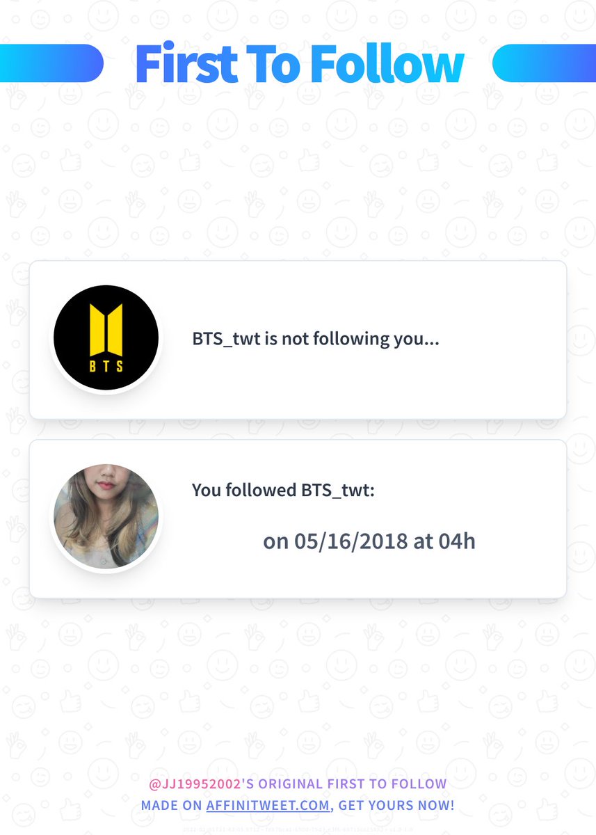 04butterscotch's tweet photo. ✨ First To Follow

BTS_twt is not following you...
You followed BTS_twt on 05/16/2018 at 04:34:48.

➡️ https://t.co/ExF7d9QCZy https://t.co/iNdqiSlmsJ