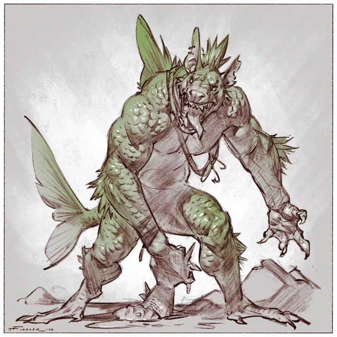 Day 1 of Creatuanary! The Piranha-Dog! #sketch 