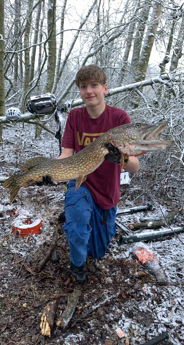 jordmand's tweet photo. My first ever pike to catch, 100 cm and 6 kg
Caught on a strip of rainbow trout
#pike
#winterfish
#outdoor
#fishing
#adventure https://t.co/d1O5rl8xsn