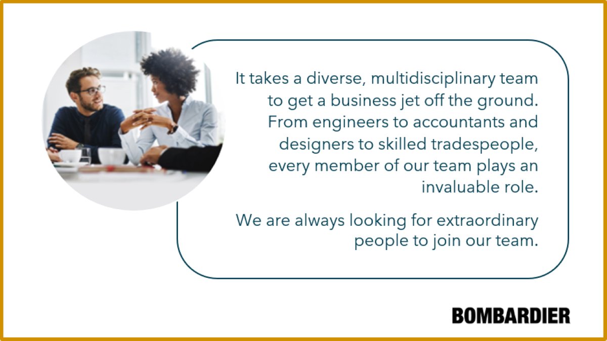 MBAICC's tweet photo. .@Bombardier is focused on leveraging the full potential of its talented employees. Bombardier's goal is to create a skilled, inclusive, and diverse workplace where every employee feels empowered and respected. Click here to learn more: https://t.co/ClGdis98HY https://t.co/Ab8aEWf4Z8