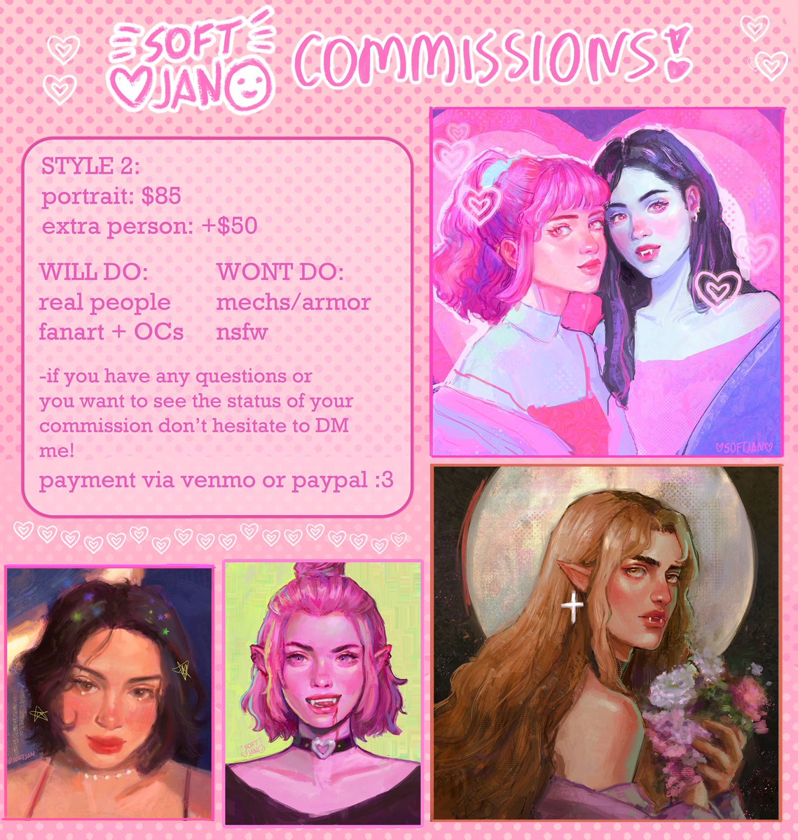 softjans's tweet photo. 💗 COMMISSIONS OPEN 💗

i’m reopening commissions while i’m on break from school :3 !!

💌 Order Form: https://t.co/xRkGE6tMyZ

feel free to dm me any questions u have!! nd if u could share this it would help out a ton 🥺 thank u!! https://t.co/AjmX936t3u