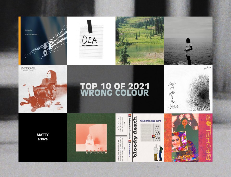 wrong_colour's tweet photo. Happy New Year! 🎆 Here are our top 10 albums of 2021 in no particular order…

@skirtsmusic @bachelor_band @cool__slut @hysterlaa https://t.co/GUWpE8xWRA