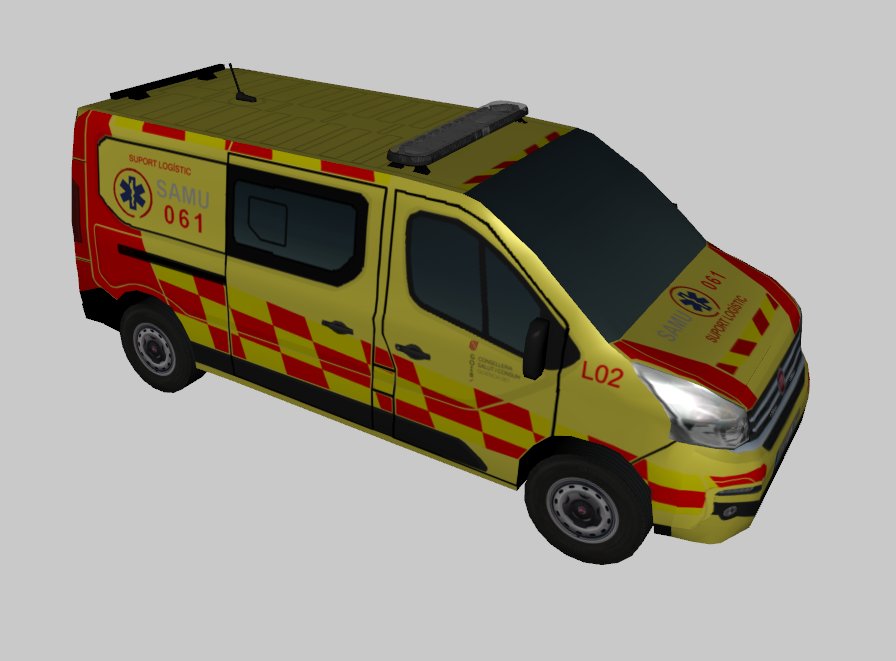 IbizaMod's tweet image. Seguimos con otro vehículo ligero.
En este caso se trata de un vehiculo utilizado tanto de soporte logistico como de farmacia.

Es una Fiat Talento, la cual estara en el mod y se podra usar como VIR.
