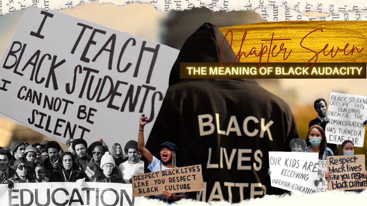 Imani (Faith)
Chapter 7: The Meaning of Black Audacity 

I have come to believe over and over again that what is most important to me must be spoken, made verbal and shared, even at the risk of having it bruised or misunderstood... Your silence will not protect you.
~Audre Lorde