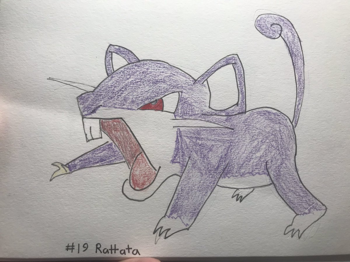 Cradicus's tweet photo. Draw a Pokémon everyday! Let’s go! Day 1: It’s Rattata! #pokemon #rattata #badatdrawing https://t.co/qf97FLfCs4