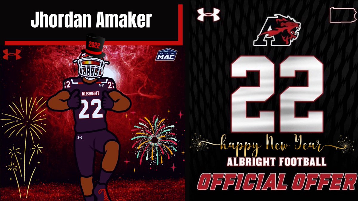 Jhordan-River Amaker (@mr_a_maker) on Twitter photo STARTING OFF THE NEW YEAR RIGHT! Grateful to receive a roster spot offer from the Albright Lions! Thank you to <a href="/CoachWeaverAC/">Coach Weaver-Albright College HFC</a> and <a href="/CoachSterner13/">Tyler Sterner</a> for this opportunity! @BPBHawkFootball STARTING OFF THE NEW YEAR RIGHT! Grateful to receive a roster spot offer from the Albright Lions! Thank you to <a href="/CoachWeaverAC/">Coach Weaver-Albright College HFC</a> and <a href="/CoachSterner13/">Tyler Sterner</a> for this opportunity! @BPBHawkFootball