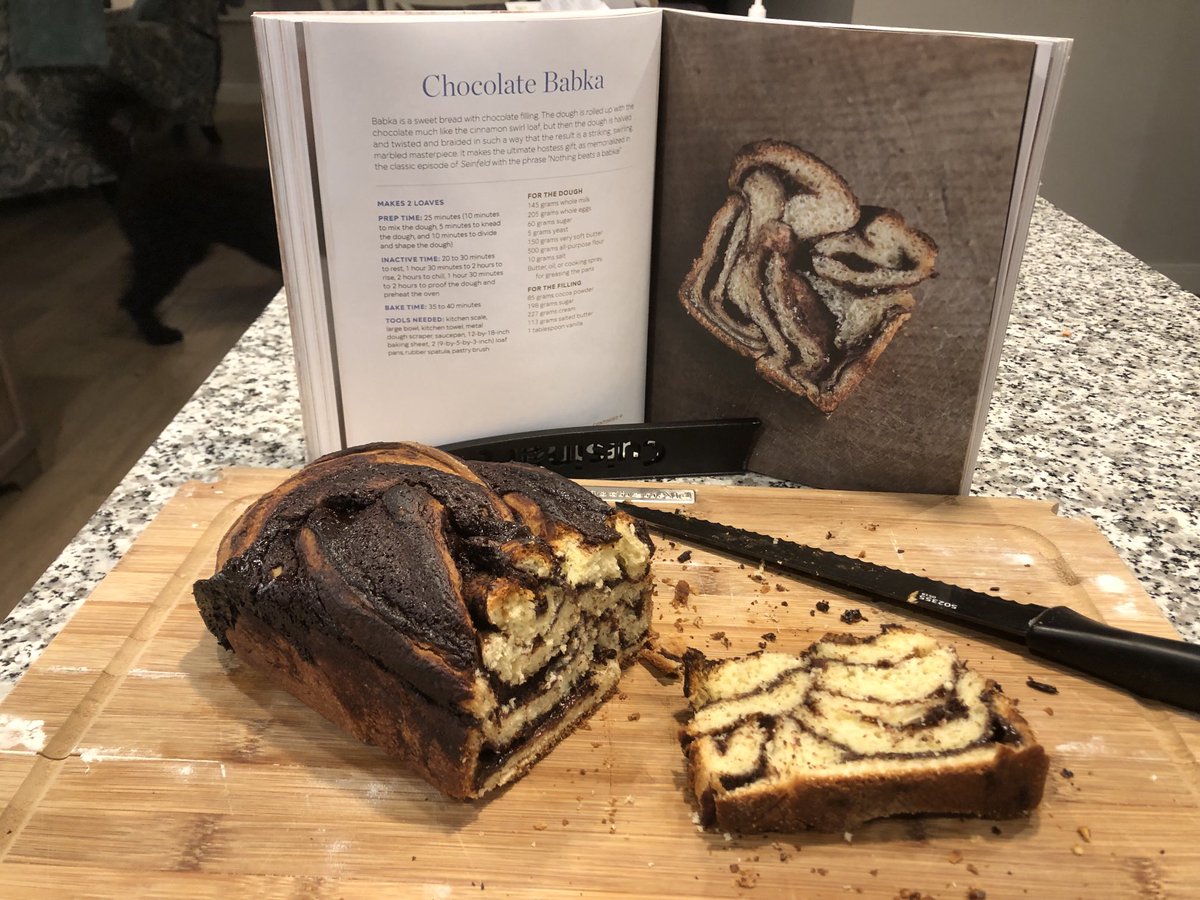 BE_On_Ice's tweet photo. Bread making picks back up this winter as I tried to make my first Babka. Over baked it a little and I think my marbling technique still needs more work. Tastes pretty good, but I have never really had Babka before to compare it to. https://t.co/icMMnZiBHI