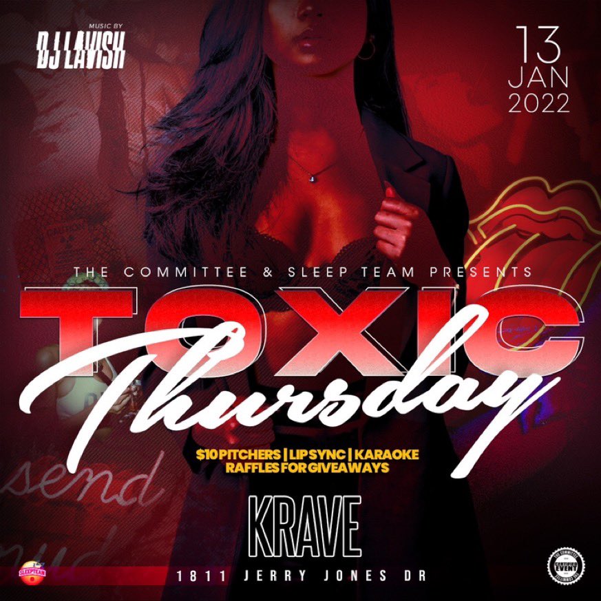 djkboogie_'s tweet photo. #ToxicThursday ‼️
WBW Edition 🔥
Thursday, January 13th 🗓
Raffles, Karaoke, &amp; $10 Pitchers 🍹
@_Sleepteam @TheCommitteeVSU https://t.co/XlwF5PmxUm