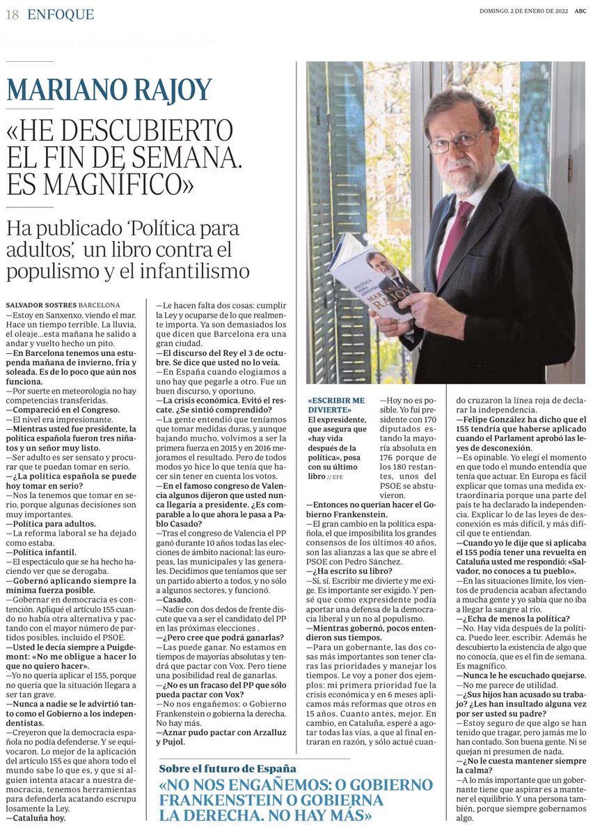 El Presidente ⁦<a href="/marianorajoy/">Mariano Rajoy Brey</a>⁩ excelente político y excelente persona, un binomio que no es habitual. Su libro es un buen regalo de Reyes !!!