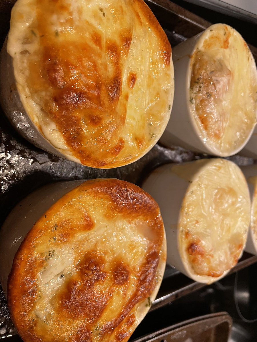 Mrs_Kling_Tech's tweet photo. French onion soup w/home-made Caesar salad. The white dishes were a gift from a friend for Christmas and they asked me to try a new recipe. #friends #frenchonionsoup #SusanBranch @littlebrown https://t.co/ErvEtRlAbP