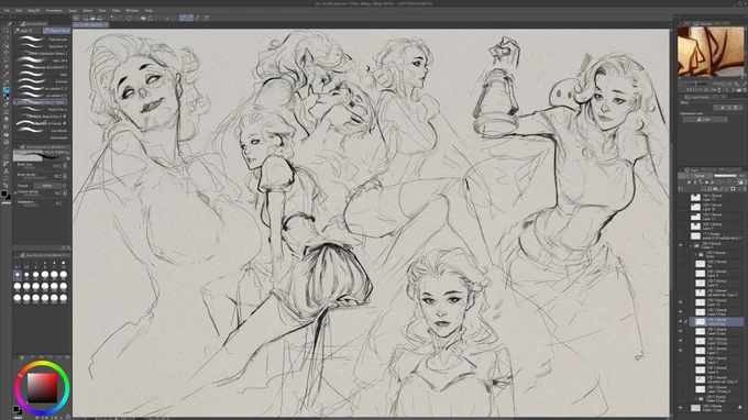 Doodles from "last year" 
#CLIPSTUDIOPAINT #HUION  #huiontablet 
