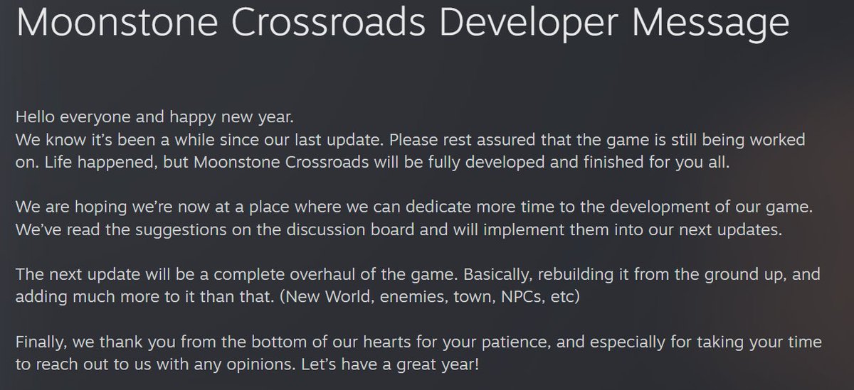 MoonstoneVR's tweet image. A message from us to you:
#VR #UPDATE  #Steam