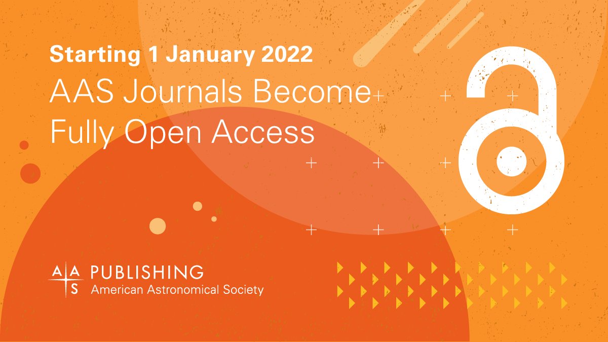 AAS_Office's tweet photo. Starting TODAY, the entire AAS journals portfolio is freely accessible — anyone can read, download, and share anything in the portfolio &amp; there are no subscription fees or paywalls. #OA #AASOpenAccess #OpenAccess Find out more: https://t.co/r2Lt0c6INl https://t.co/veazzHzX5k