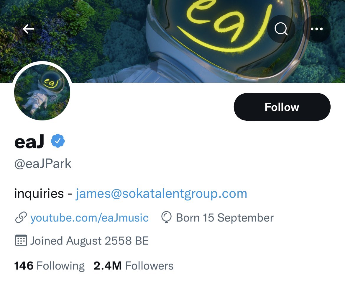 ตอนนี้ eaJ อยู่ภายใต้การดูแลโดย James Dai ผู้จัดการคนเดียวกับ keshi แล้วนะ ขอให้เป็นปีที่ดีที่สุดของทั้งคู่เลย ❤️‍🔥