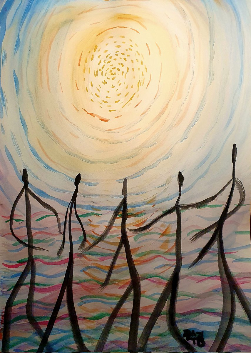 Kristalsujeong's tweet photo. THE SUN FOLLOWERS 
#watercolorpainting #abstractpainting #ContemporaryArt #fineart #mordenart #symbolism https://t.co/TiBpD1xZfM
