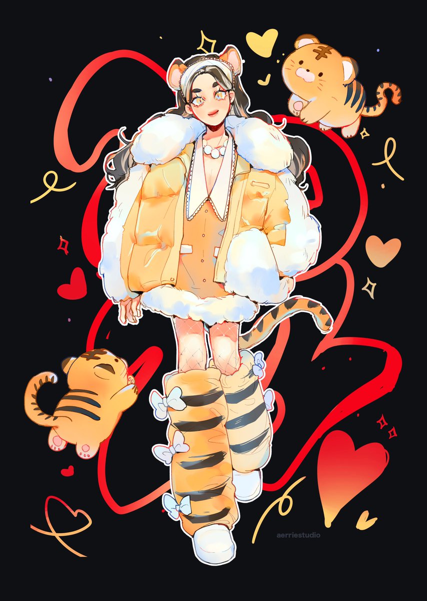 aerriestudio's tweet photo. a high fashion new year! 🐯
#illustration https://t.co/07IoEOWgG9