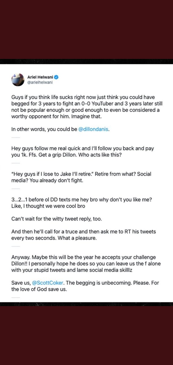evoxkp's tweet photo. @CL96601209 @dillondanis @arielhelwani Bahaha it's all 1000% true too nothing @arielhelwani said was wrong https://t.co/1ZVtx8fQSI