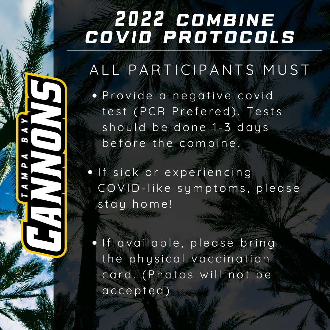 TampaBayCannons's tweet photo. 2022 CANNONS COMBINE
COVID PROTOCOLS

📸: @BDPhotography01 
Pic: Hector Ordoñez 

#BOOM💥 | #VAMOS🔥 @Hector_454 https://t.co/UDvPGUp0Zw