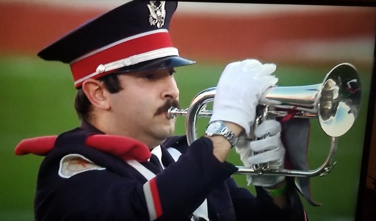 charlesmangus's tweet photo. This guy in the Ohio State Band looks like he's 35 years old and runs an Italian restaurant #RoseBowl https://t.co/r3IJEDLxjf