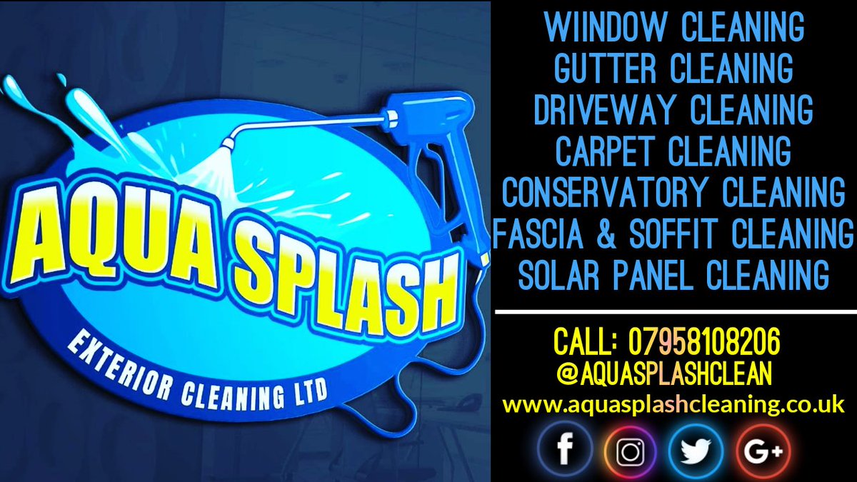 aquasplashclean's tweet photo. Window Cleaning, Gutter Cleaning, Driveway Cleaning, Carpet Cleaning, Conservatory Cleaning, Fascia &amp; Soffit Cleaning, Solar Panel Panel Cleaning in Wolverhampton and Shropshire! Domestic &amp; Commercial, Facilities Management, We Do it All! #Wolverhampton #SHROPSHIRE https://t.co/5efZ7fGO7D