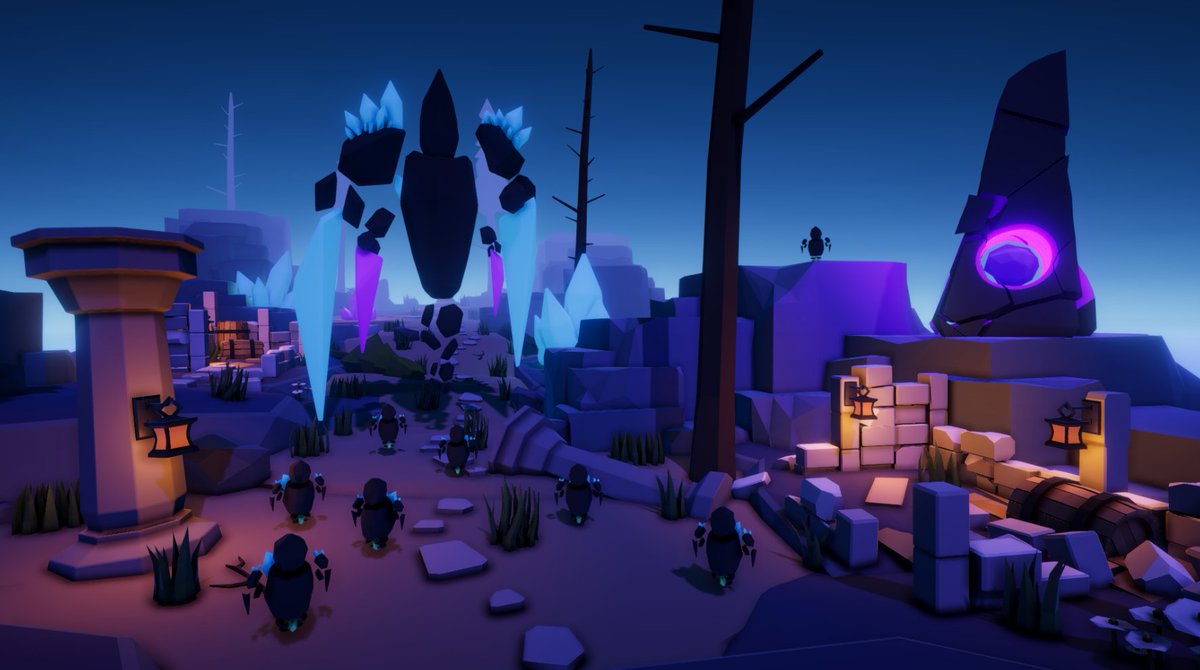 Summoner and the Summoned! Large adversaries that let out an eery shriek when provoked, filling the battlefield with dread... and swarms of small screaming creatures! #indieGame #indieGames #games #lowpoly #indiegaming #gamedev #indiedev