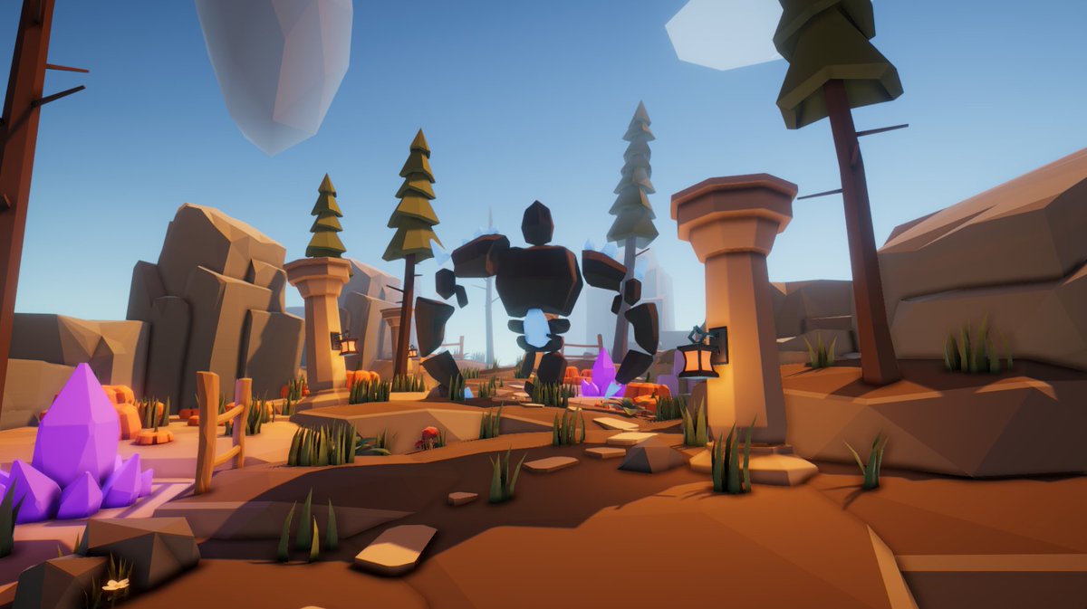 Brutes! Hulking figures that quickly maneuver around the battlefield before undergoing a deadly charge! The Brute has a large health pool and spawns small enemies when damaged. How fun!  #indieGame #indieGames #games #lowpoly #indiegaming #gamedev #indiedev