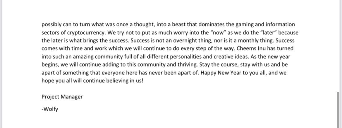 Our #CheemsInu official letter to the people! Happy 2022, here is to financial freedom for everyone! #cheems #NFTs #BinanceSmartChain #BSC #BSCGems #Binance #memecoin #altcoins #Coinmarket #cryptocurrency   <a href="/1goonrich/">Quasar.Exe</a> <a href="/OfficialTravlad/">Travladd Crypto 𐤊</a>