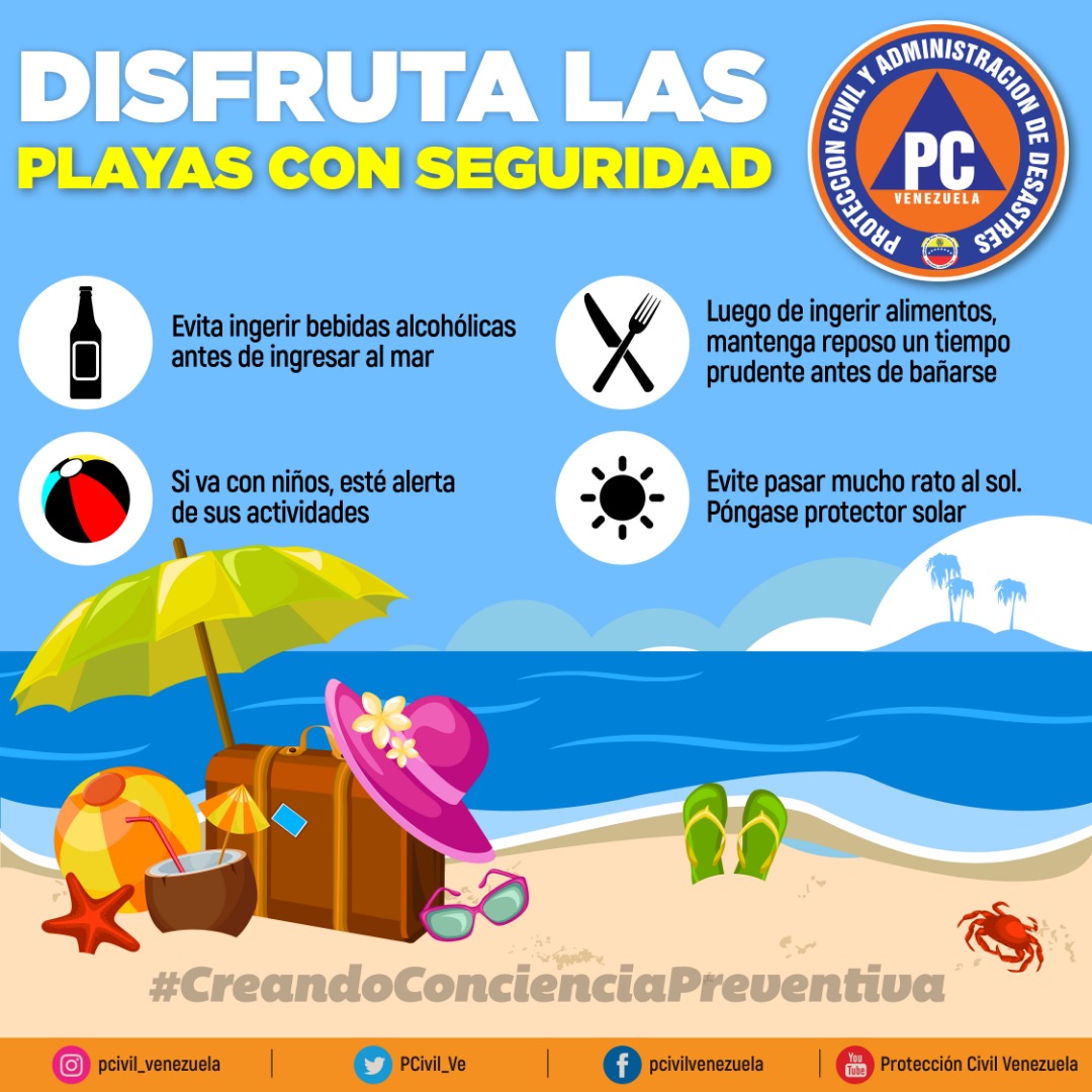 📌Sigue nuestros consejos y recomendaciones y disfruta de las playas con seguridad. 

#CreandoConcienciaPreventiva
#2Ene