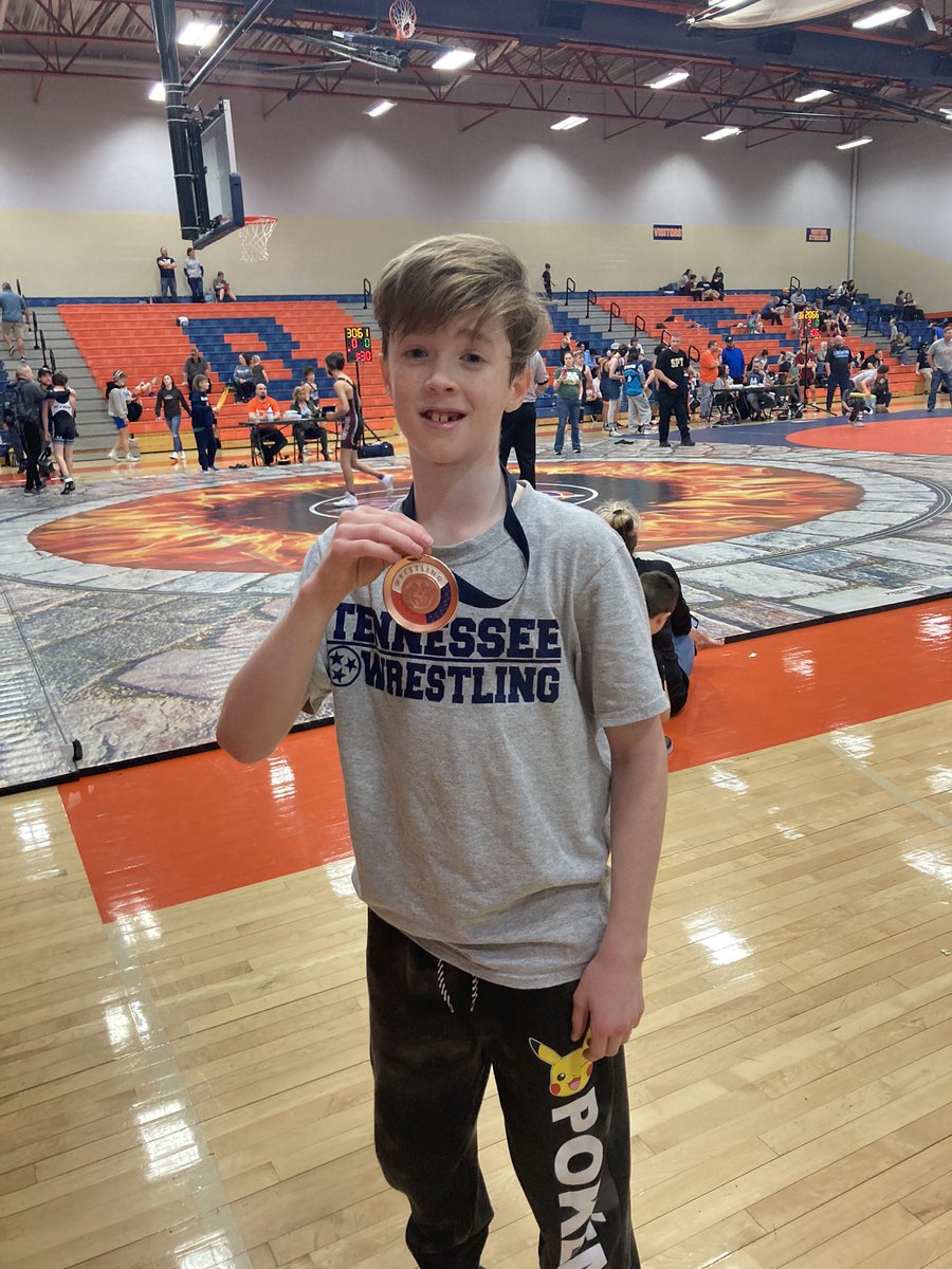 Congratulations for 7th Grader Dylan Frazier for taking 3rd place in a stacked bracket today at “The Inferno” hosted by Blackman #fearthecharge