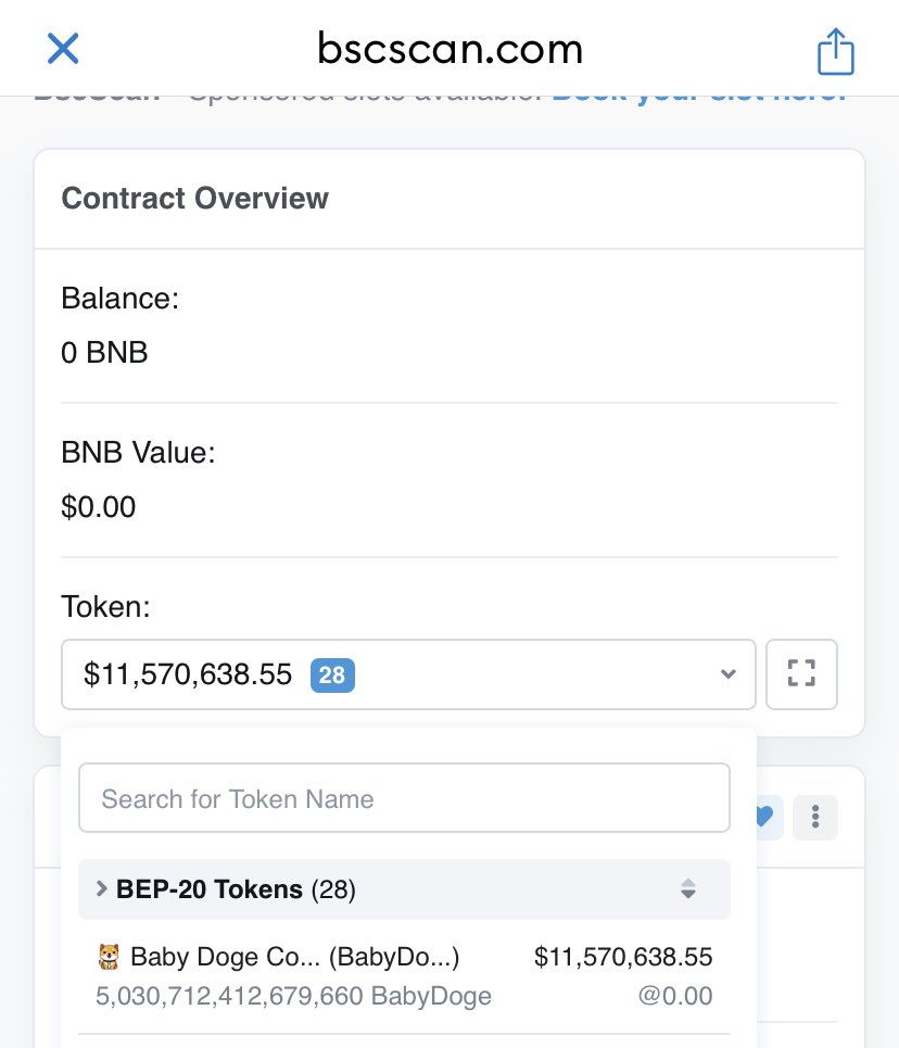Burn in 20 minutes 🔥

bscscan.com/token/0xc74867…

BSC scan estimates that roughly 5 quadrillion #babydoge being burned are worth $11million+ 🤯