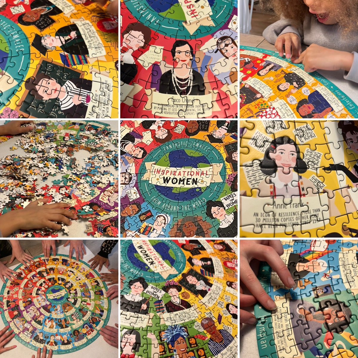 CandiceAtterton's tweet photo. I love a puzzle! Doing this ‘Inspirational Women’ puzzle with family, was a great way to welcome in the new year. Inspired indeed! #fantasticfemales from around the world. ❤️ https://t.co/3TOwhJt8c4