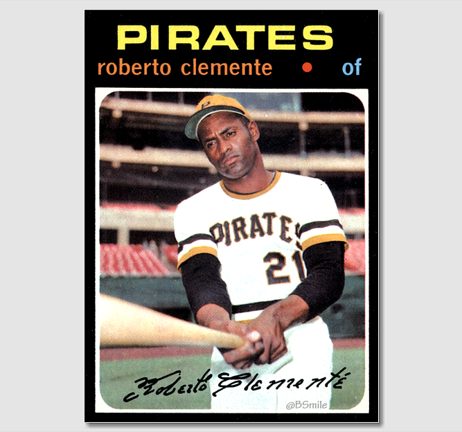 Baseball by BSmile on X: 1971 Topps Roberto Clemente Baseball Card #MLB  #Pirates #Legend  / X