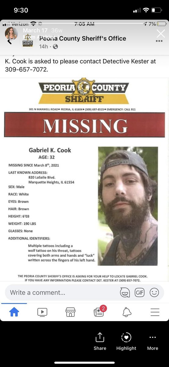 jypsysapphire's tweet photo. So no one cares, but my cousin, Gabe Cook, his body is still missing. would be really cool if any of you acted like you GAF; bc if it were the other way around I’d be on it. #gabecook #peoriail @that_chapter @KendallRaeOnYT @DanelleHallan @BaileySarian @iCkEdMeL @steph_harlowe https://t.co/khPgTvAqg7