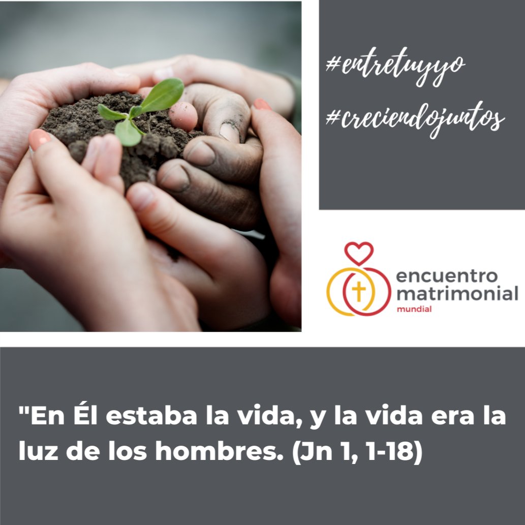 EM_Web_RS's tweet photo. #creciendojuntos #entretuyyo
#encuentromatrimonial
#encuentromatrimonialmundial
#tipsparapareja
#tipsparaparejas
#consejosparaparejas 

En él estaba la vida, y la vida era la luz de los hombres. (Jn 1, 1-18) https://t.co/AGcoO6fRLj